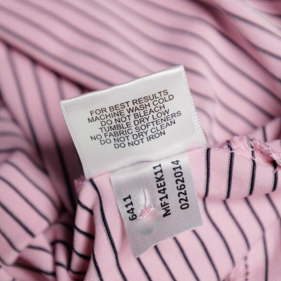 Peter Millar Pink Black Striped Summer Comfort Polo Shirt Mens Size XL - Picture 10 of 15